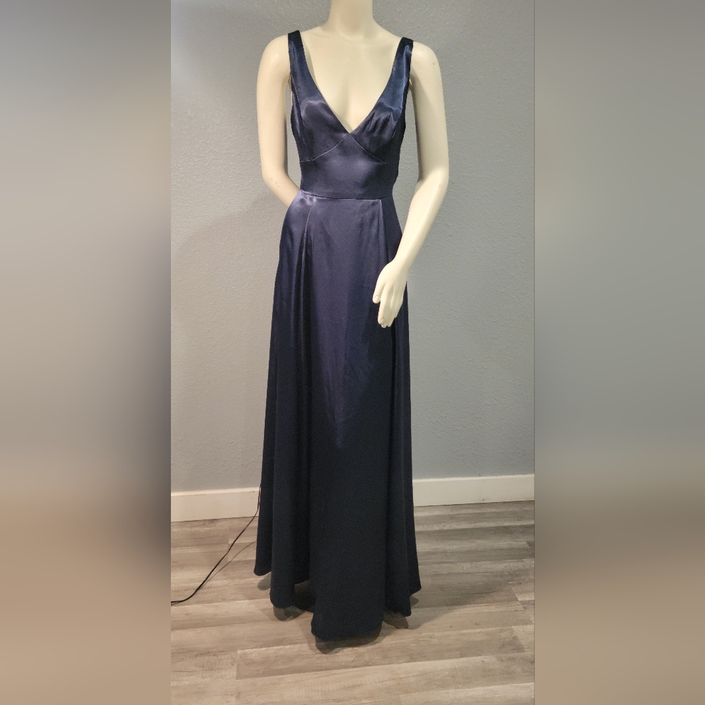 Galina Signature   bridesmaid dress Marine Blue Elegant  Evening Gown New S 12